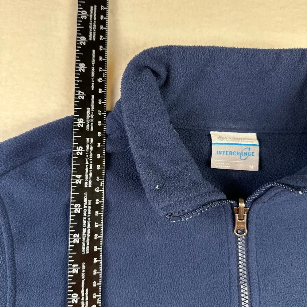 Columbia Fleece Jacket Mens M Navy Blue Interchange Full Zip Outdoor Gorpcore